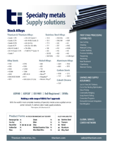 Titanium Industries general line card (PDF)