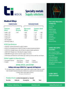 Titanium Industries medical line card (PDF)